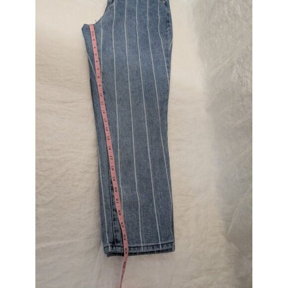 Pacsun Women's Medium-Wash White Striped 90s Y2K Mom Denim Jeans Size 28 S7 - Picture 8 of 10